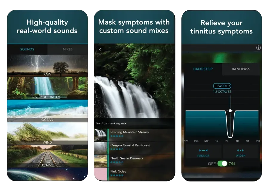 The Tinnitus Aid app screenshots